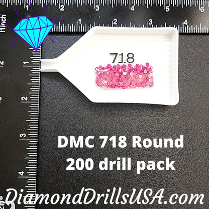 DMC 718 ROUND 5D Diamond Painting Drills Beads DMC 718 Plum 