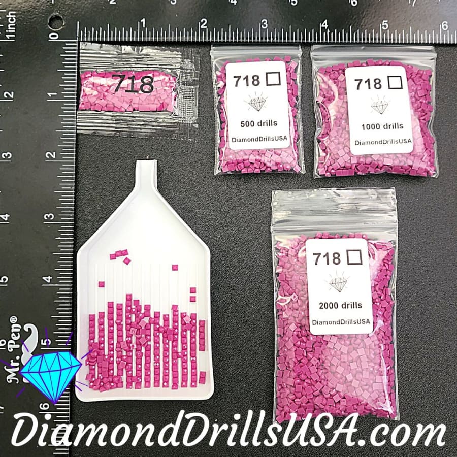 DMC 718 SQUARE 5D Diamond Painting Drills Beads DMC 718 Plum