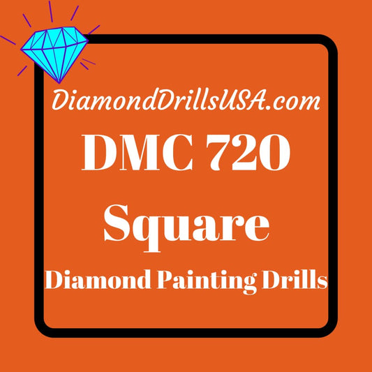 DMC 720 SQUARE 5D Diamond Painting Drills Beads DMC 720 Dark