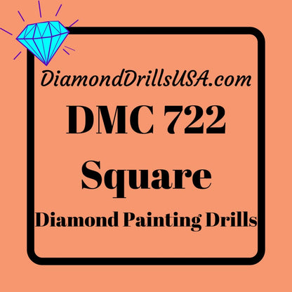 DMC 722 SQUARE 5D Diamond Painting Drills Beads DMC 722 