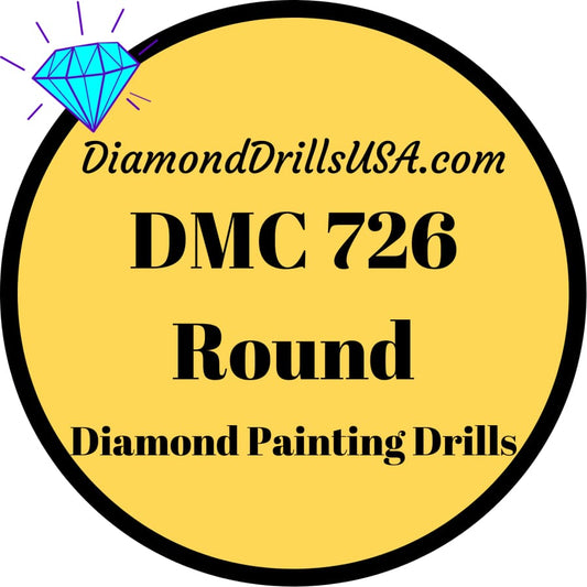 DMC 726 ROUND 5D Diamond Painting Drills Beads DMC 726 Light