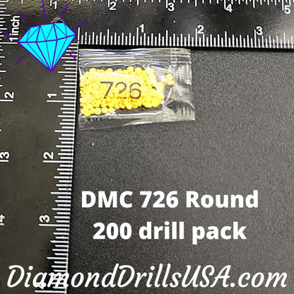 DMC 726 ROUND 5D Diamond Painting Drills Beads DMC 726 Light