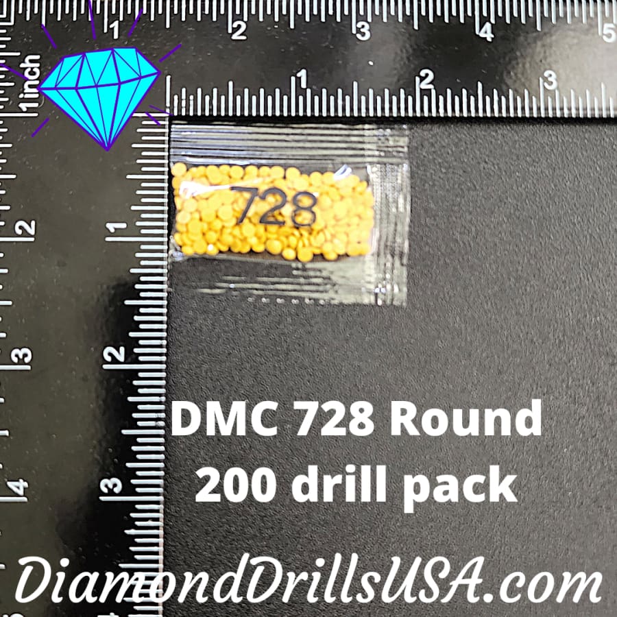 DMC 728 ROUND 5D Diamond Painting Drills Beads DMC 728 Topaz