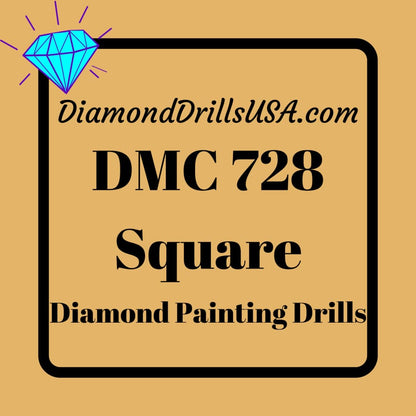 DMC 728 SQUARE 5D Diamond Painting Drills Beads DMC 728 