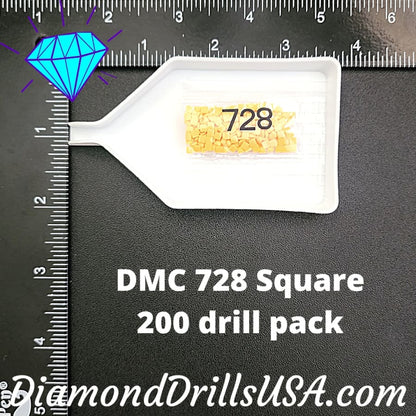 DMC 728 SQUARE 5D Diamond Painting Drills Beads DMC 728 