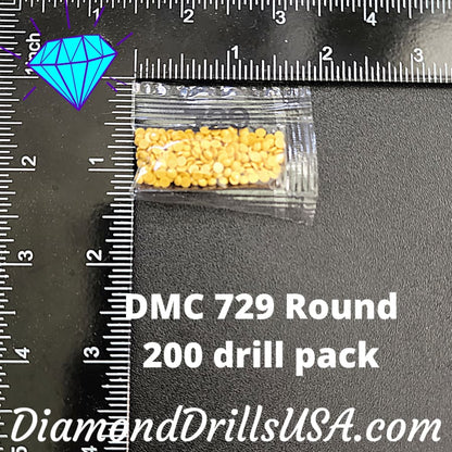 DMC 729 ROUND 5D Diamond Painting Drills DMC 729 Medium Old 