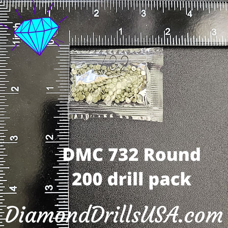 DMC 732 ROUND 5D Diamond Painting Drills Beads DMC 732 Olive