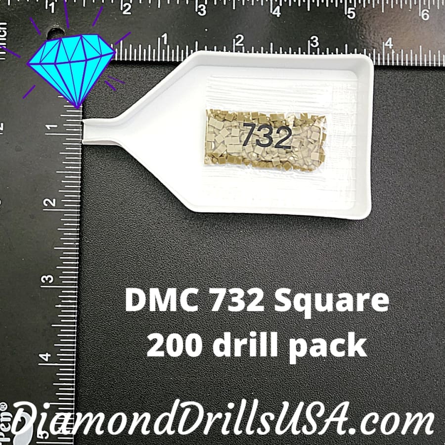 DMC 732 SQUARE 5D Diamond Painting Drills Beads DMC 732 