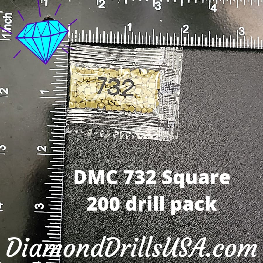 DMC 732 SQUARE 5D Diamond Painting Drills Beads DMC 732 