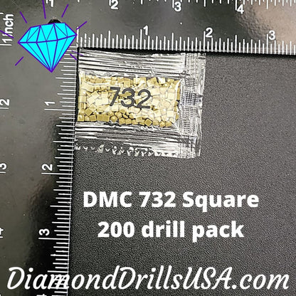 DMC 732 SQUARE 5D Diamond Painting Drills Beads DMC 732 