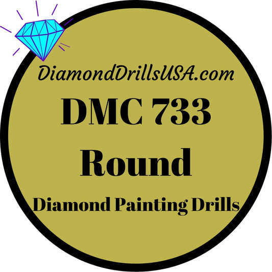 DMC 733 ROUND 5D Diamond Painting Drills Beads DMC 733 