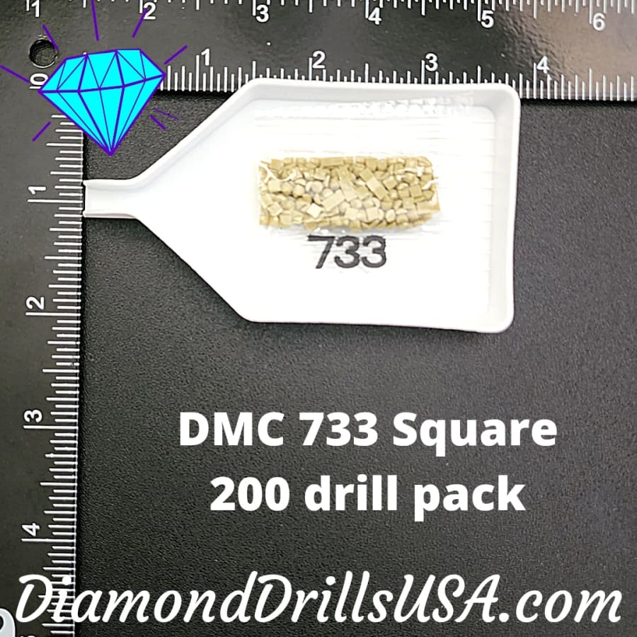 DMC 733 SQUARE 5D Diamond Painting Drills Beads DMC 733 