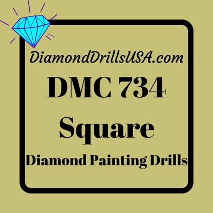 DMC 734 SQUARE 5D Diamond Painting Drills DMC 734 Light 