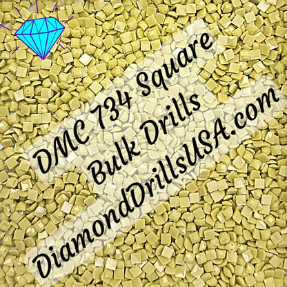 DMC 734 SQUARE 5D Diamond Painting Drills DMC 734 Light 