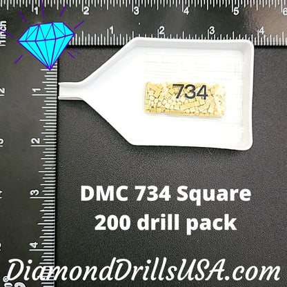 DMC 734 SQUARE 5D Diamond Painting Drills DMC 734 Light 