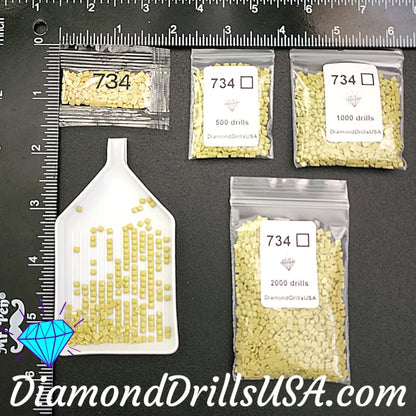 DMC 734 SQUARE 5D Diamond Painting Drills DMC 734 Light 