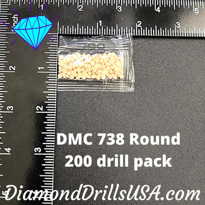 DMC 738 ROUND 5D Diamond Painting Drills Beads DMC 738 Very 