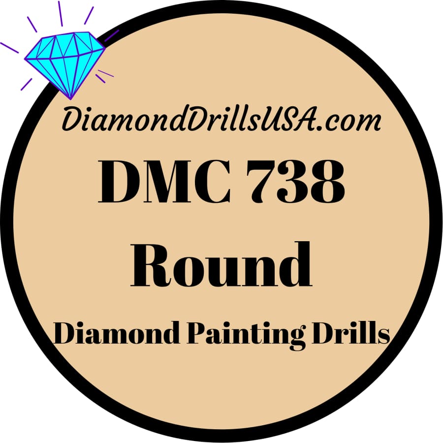 DMC 738 ROUND 5D Diamond Painting Drills Beads DMC 738 Very 