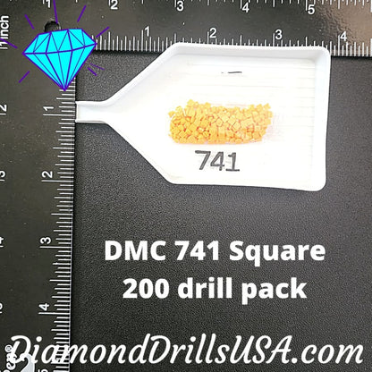 DMC 741 SQUARE 5D Diamond Painting Drills Beads DMC 741 