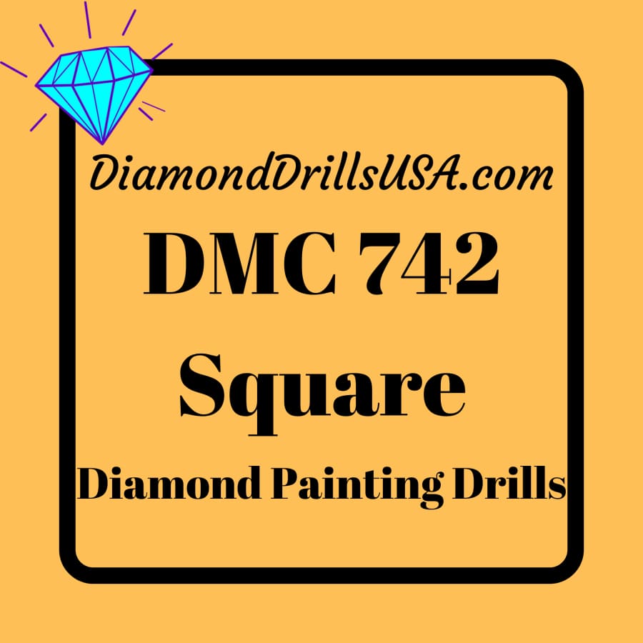 DMC 742 SQUARE 5D Diamond Painting Drills Beads DMC 742 