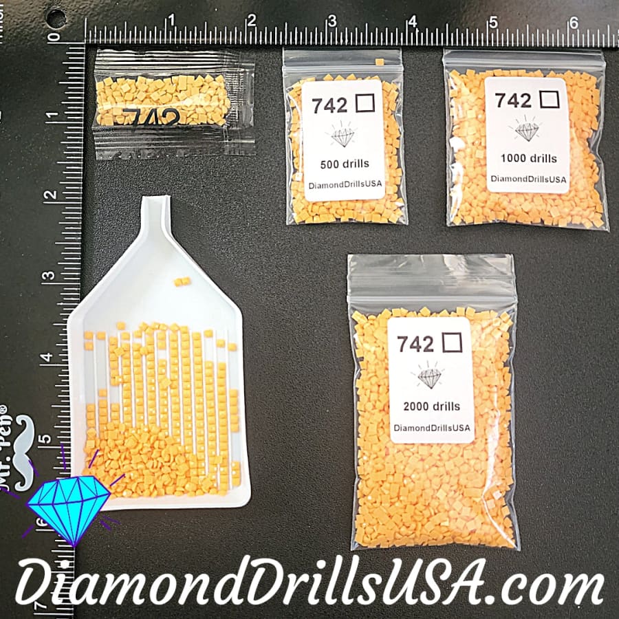 DMC 742 SQUARE 5D Diamond Painting Drills Beads DMC 742 