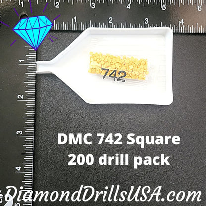 DMC 742 SQUARE 5D Diamond Painting Drills Beads DMC 742 
