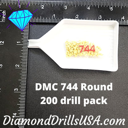 DMC 744 ROUND 5D Diamond Painting Drills DMC Beads 744 Pale 