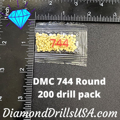 DMC 744 ROUND 5D Diamond Painting Drills DMC Beads 744 Pale 