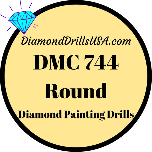 DMC 744 ROUND 5D Diamond Painting Drills DMC Beads 744 Pale 