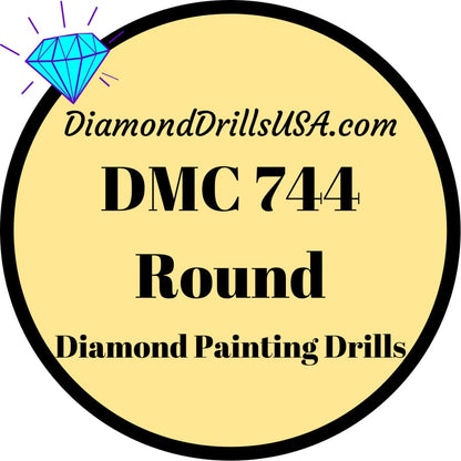 DMC 744 ROUND 5D Diamond Painting Drills DMC Beads 744 Pale 