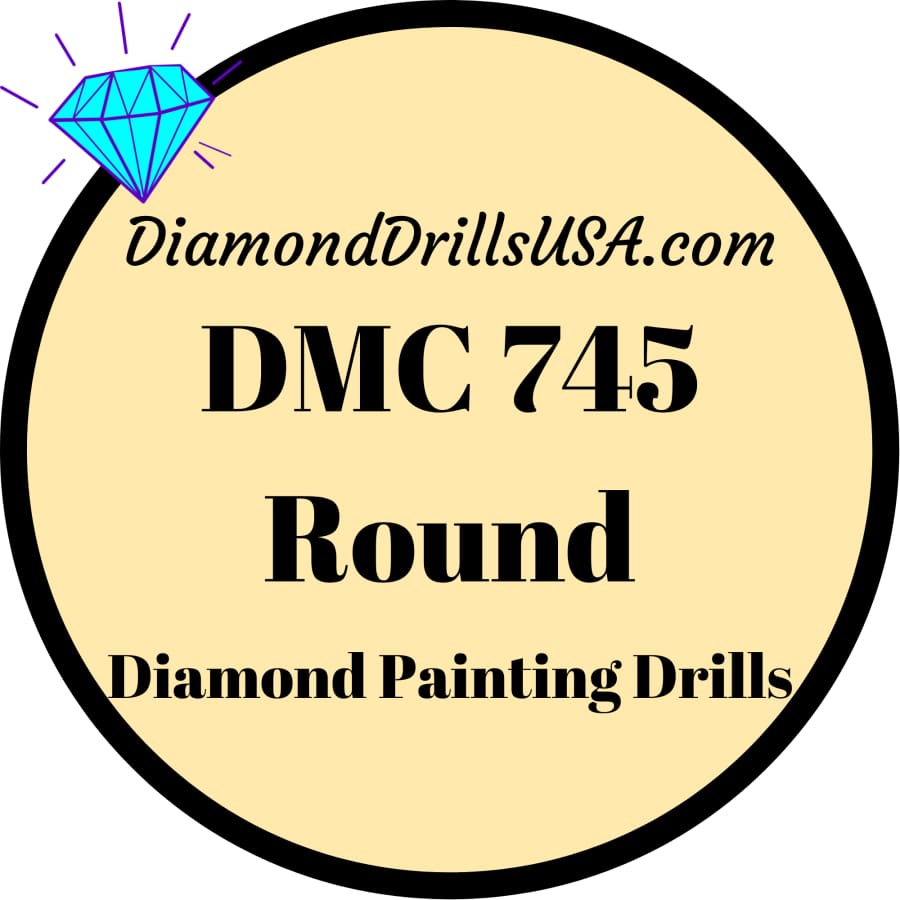 DMC 745 ROUND 5D Diamond Painting Drills Beads DMC 745 Light