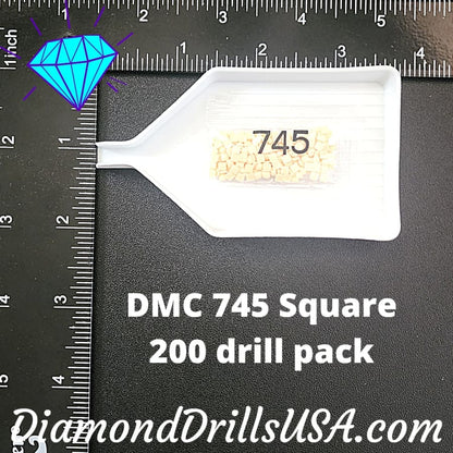 DMC 745 SQUARE 5D Diamond Painting Drills Beads DMC 745 