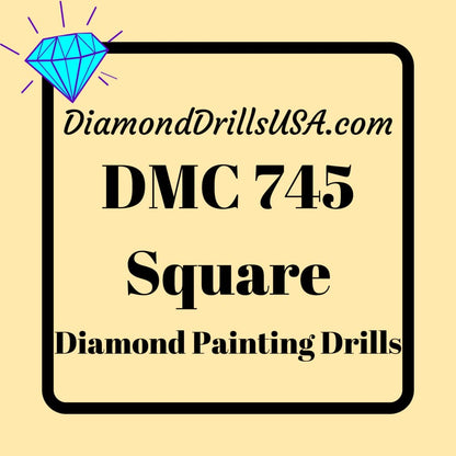 DMC 745 SQUARE 5D Diamond Painting Drills Beads DMC 745 