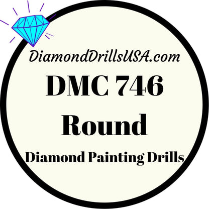 DMC 746 ROUND 5d Diamond Painting Drills Beads DMC 746 Off 