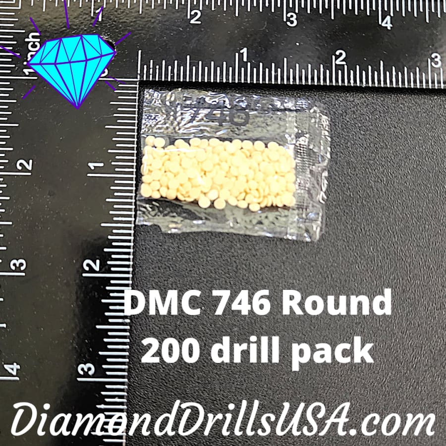 DMC 746 ROUND 5d Diamond Painting Drills Beads DMC 746 Off 