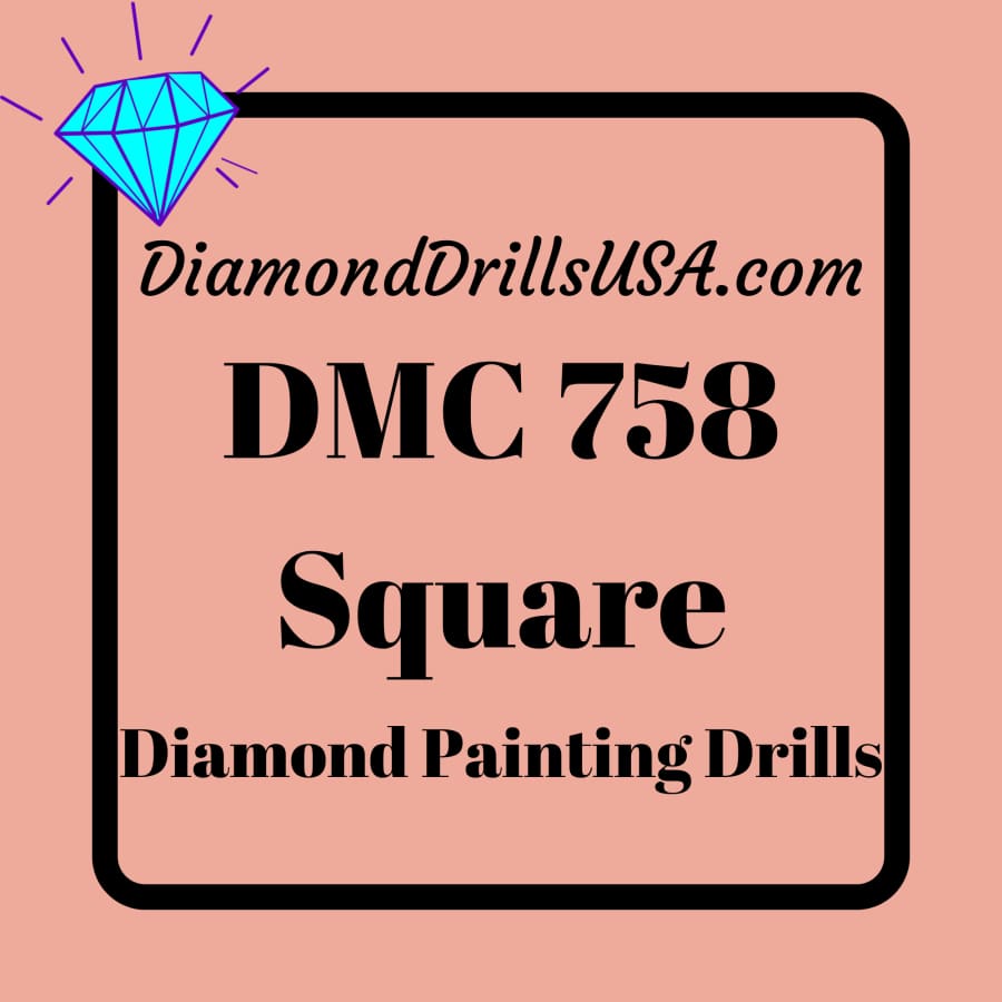 DMC 758 SQUARE 5D Diamond Painting Drills Beads DMC 758 Very