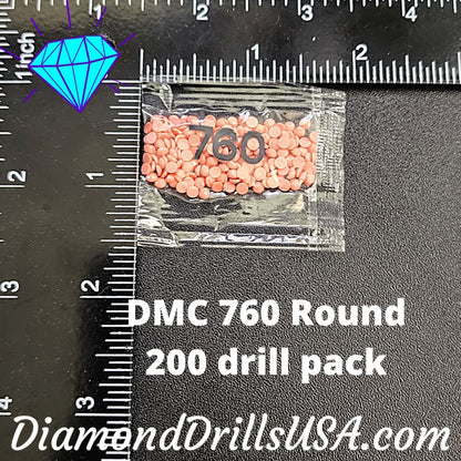 DMC 760 ROUND 5D Diamond Painting Drills Beads DMC 760 