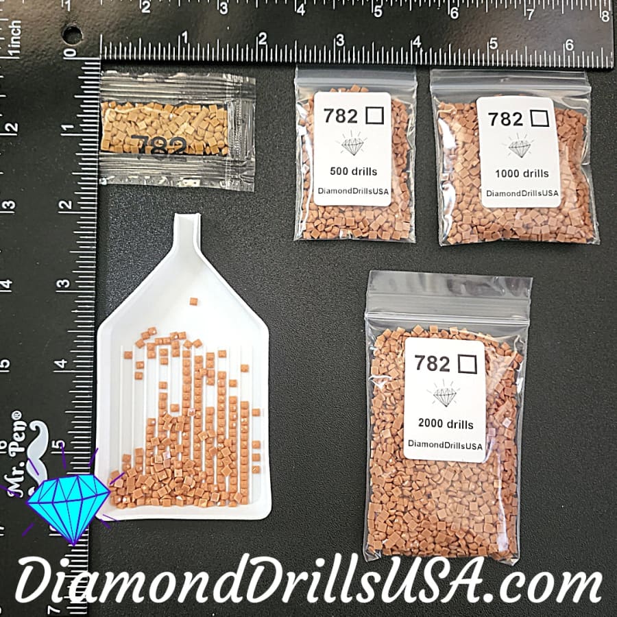 DMC 782 SQUARE 5D Diamond Painting Drills Beads DMC 782 Dark