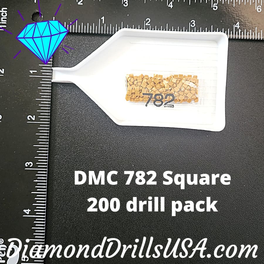 DMC 782 SQUARE 5D Diamond Painting Drills Beads DMC 782 Dark