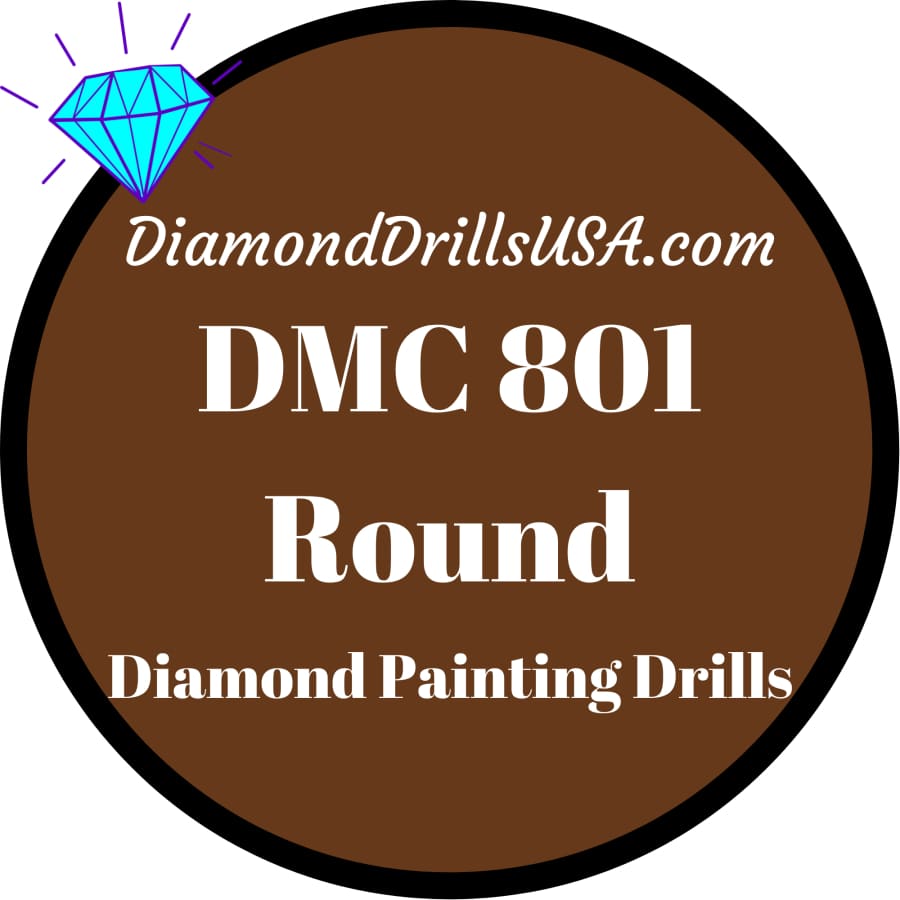 DMC 801 ROUND 5D Diamond Painting Drills Beads DMC 801 Dark 