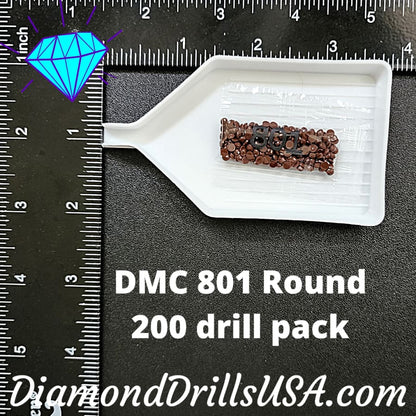DMC 801 ROUND 5D Diamond Painting Drills Beads DMC 801 Dark 