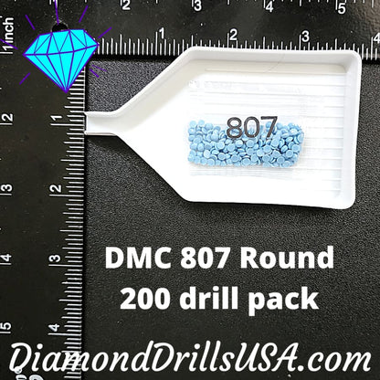 DMC 807 ROUND 5D Diamond Painting Drills Beads DMC 807 