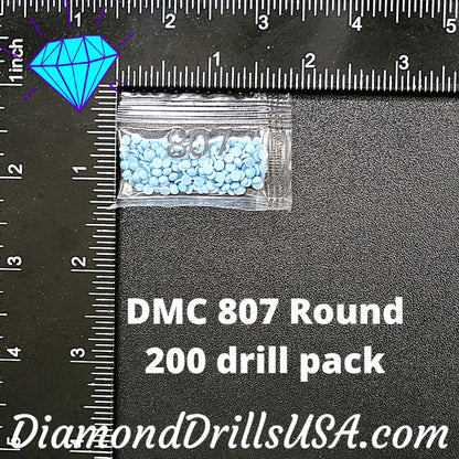 DMC 807 ROUND 5D Diamond Painting Drills Beads DMC 807 