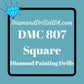 DMC 807 SQUARE 5D Diamond Painting Drills Beads DMC 807 