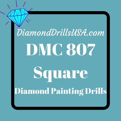 DMC 807 SQUARE 5D Diamond Painting Drills Beads DMC 807 