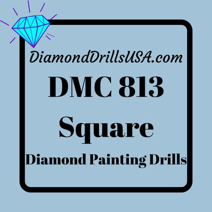DMC 813 SQUARE 5D Diamond Painting Drills Beads DMC 813 