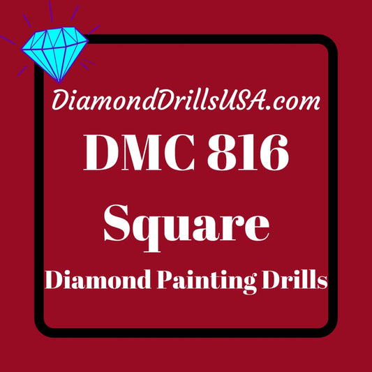 DMC 816 SQUARE 5D Diamond Painting Drills Beads DMC 816 