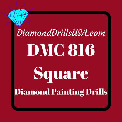 DMC 816 SQUARE 5D Diamond Painting Drills Beads DMC 816 