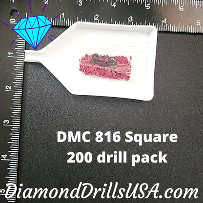 DMC 816 SQUARE 5D Diamond Painting Drills Beads DMC 816 