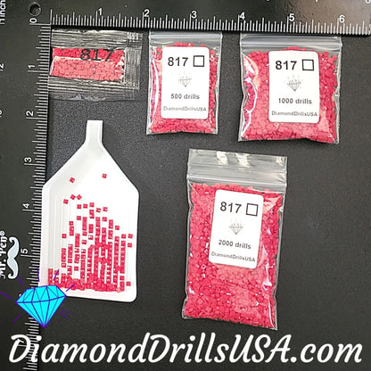 DMC 817 SQUARE 5D Diamond Painting Drills Beads DMC 817 Very